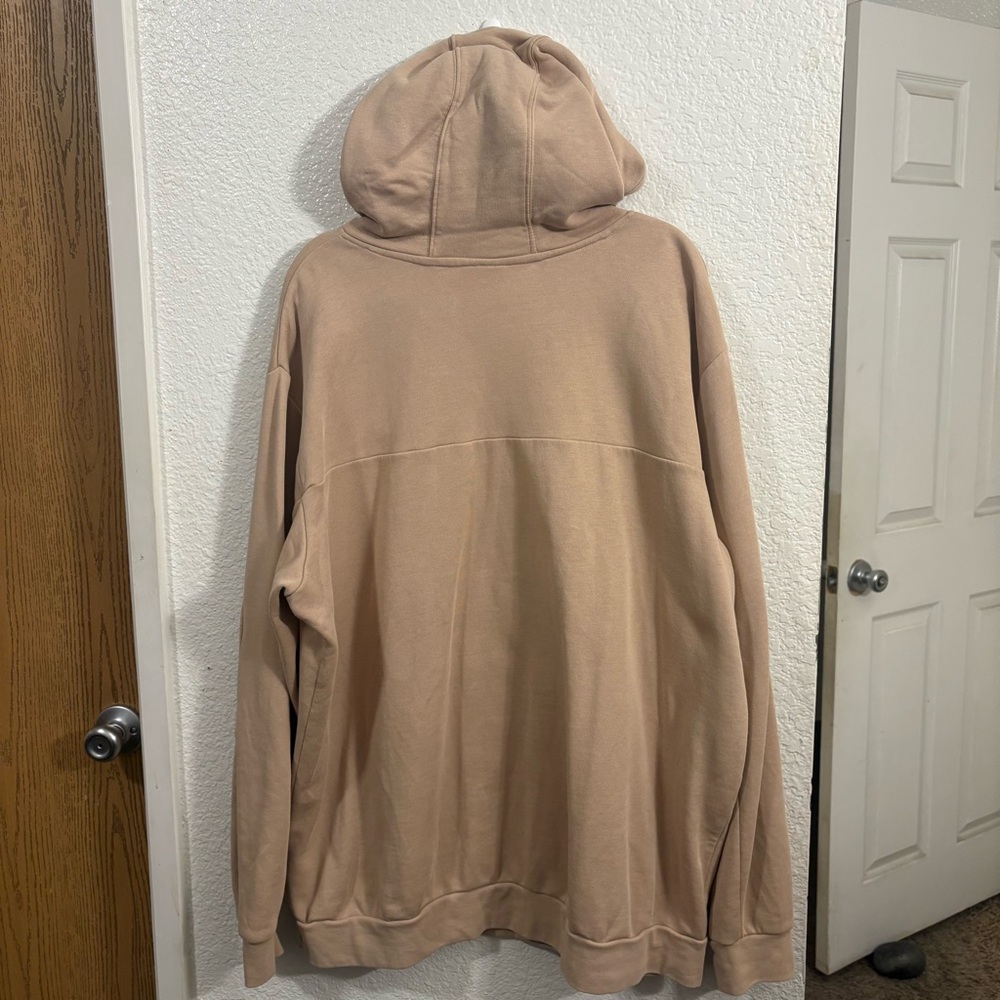 Adidas Men's Tan Hoodie 2XL Pullover Fleece — Beige Oversized Fit - Picture 2 of 4